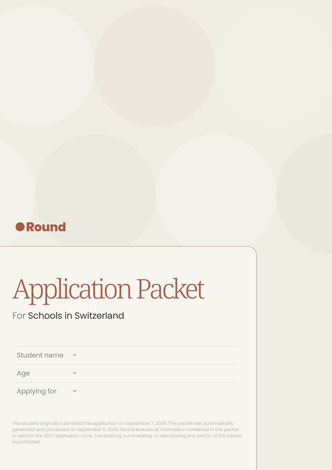 Round Application Packet document