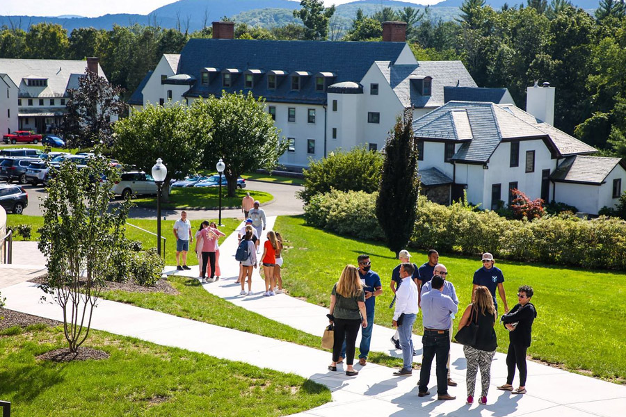 Students on a campus tour
