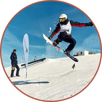 Snowboarder in action